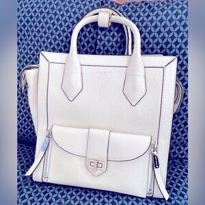 henri bendel White Rivington 4 in 1 Bag Tote Crossbody Top Handle Backpack